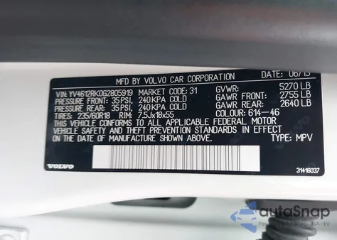 2016 Volvo Xc60 T5 Premier z USA, uszkodzony, nr VIN YV4612RK0G2805919